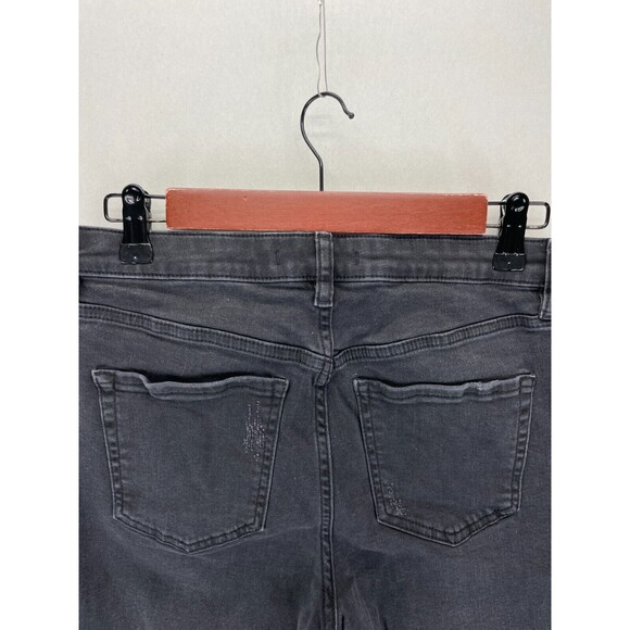 Free People Women’s 29 Black Denim Jeans 5 Pocket Perfectly Destroyed Distressed - Picture 8 of 10